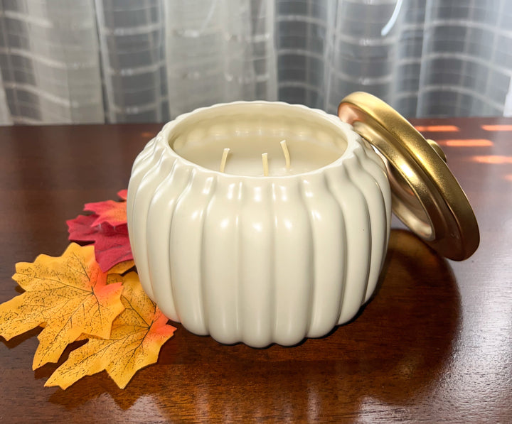 Ceramic Pumpkin Jar Candle