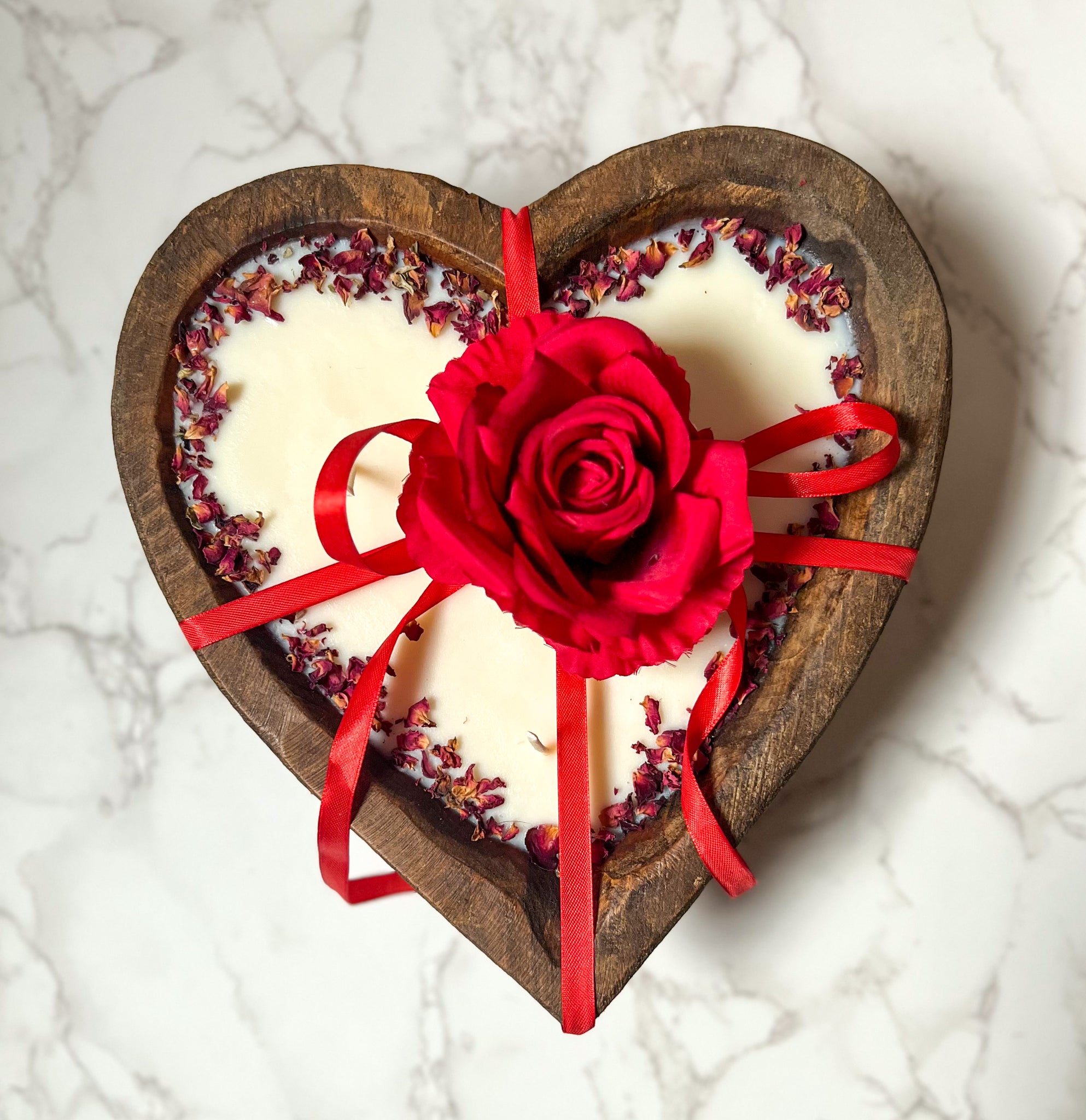 Brown Rustic - Heart Shaped Luxury Dough Bowl Candle
